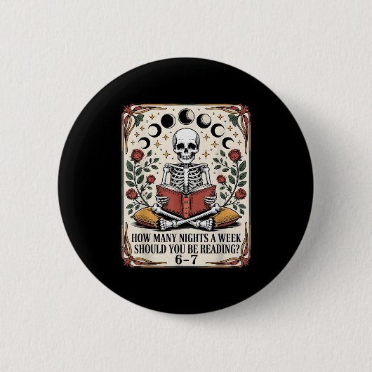 Wie viele Nächte Reading Meme 6 7 Lustiger Bücherl Button (Vorderseite)