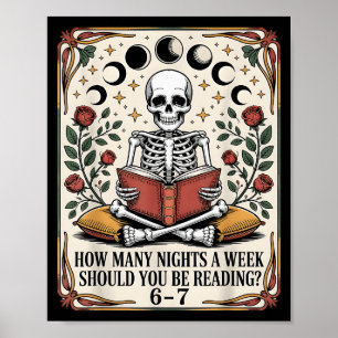 Wie viele Nächte Reading Meme 6 7 Lustiger Bücherl Poster