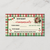 Wie viele Ornamente spielen Weihnachtskarte Karier Platzkarte (Vorderseite)