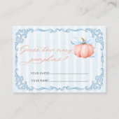 Wie viele Pumpkins Blue Bow Baby Dusche Begleitkarte (Vorderseite)