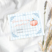 Wie viele Pumpkins Blue Bow Baby Dusche Begleitkarte