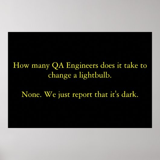 Wie viele QA Engineers braucht es, um sich zu ände Poster (Vorne)