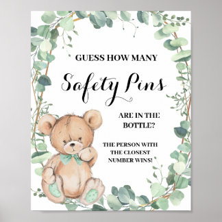 Wie viele Safety Button Bear Greenerity Baby Showe Poster
