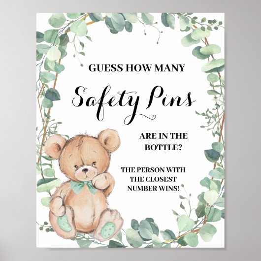Wie viele Safety Button Bear Greenerity Baby Showe Poster (Vorne)