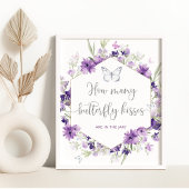 Wie viele Schmetterlinge küsst Baby Duschgame Post Poster