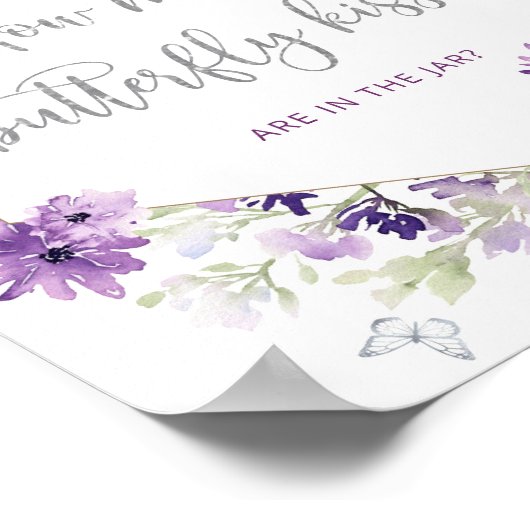 Wie viele Schmetterlinge küsst Baby Duschgame Post Poster (Ecke)