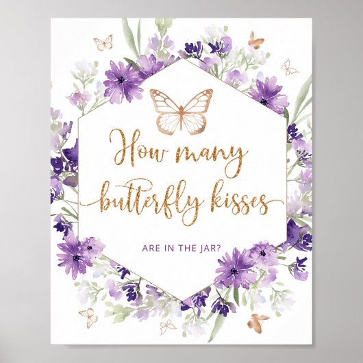 Wie viele Schmetterlinge küsst Baby-Duschgame Poster (Vorne)