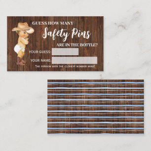 Wie viele Sicherheits-Buttone Cowboy-Baby-Duschkar Platzkarte