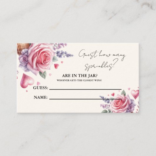 Wie viele SPrinkler im Jar Baby Shower Game Begleitkarte (Vorderseite)