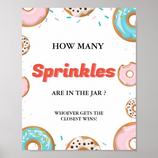 Wie viele SPrinkler im Jar Baby Shower Game Poster (Vorne)
