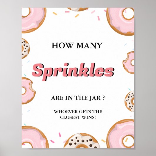 Wie viele SPrinkler im Jar Baby Shower Game Poster (Vorne)