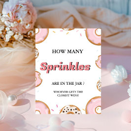 Wie viele SPrinkler im Jar Baby Shower Game Sockelschild