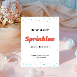 Wie viele SPrinkler im Jar Baby Shower Game Sockelschild