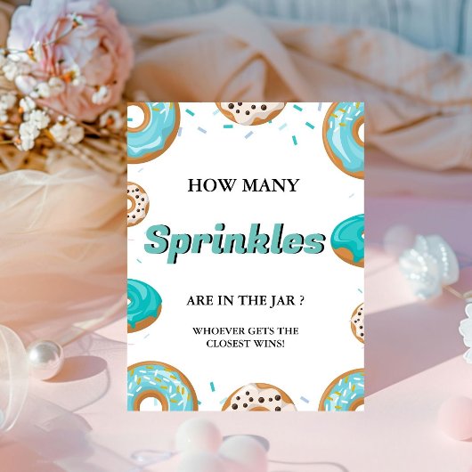 Wie viele SPrinkler im Jar Baby Shower Game Sockelschild