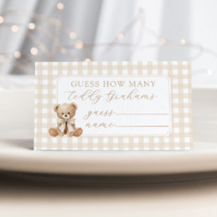 Wie viele Teddy-Grahams Baby-Shower-Spiel Begleitkarte