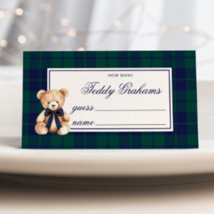 Wie viele Teddy-Grahams Teddy Bär Navy Kariert Begleitkarte