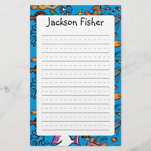 Wie viele verschiedene Fische kannst du sehen? Briefpapier (Vorderseite)