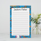 Wie viele verschiedene Fische kannst du sehen? Briefpapier (Stehend Vorderseite)