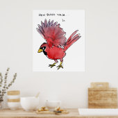 Wie Vogelwellen-Kardinal Poster (Küche)
