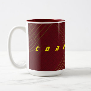 Wie wäre es mit "Burgundy & Gold Corporate Line Ta Zweifarbige Tasse
