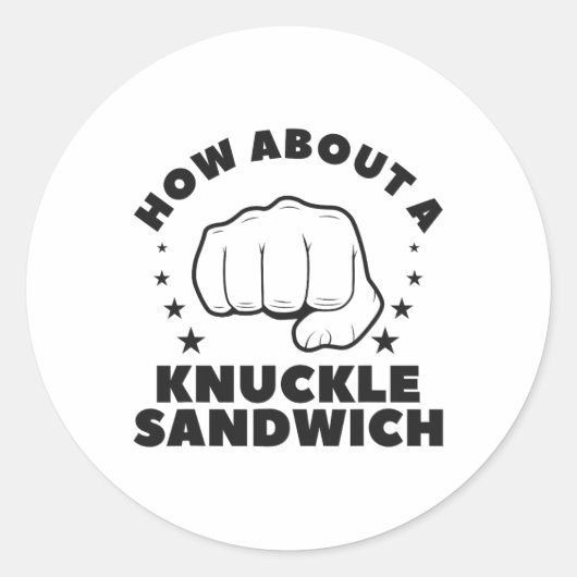 Wie wäre es mit einem Faust-Sandwich-Boxer Runder Aufkleber (Vorderseite)