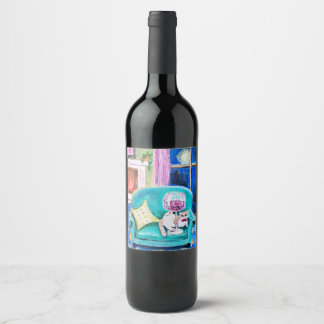 Wie wäre es mit einem Glas Wein? Original whimsist Weinetikett