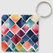 Wie wäre es mit "Raute Watercolor Charm Schlüssela Schlüsselanhänger (Rückseite)