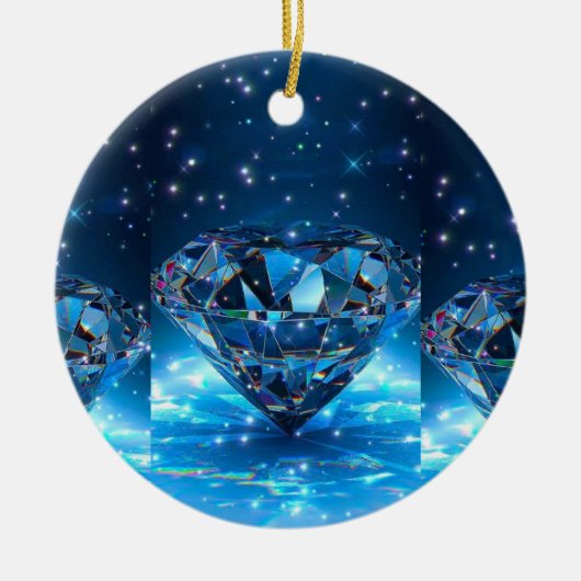 Wie wäre es mit "Sapphire Brillianz: Blue Diamond Keramik Ornament (Vorne)