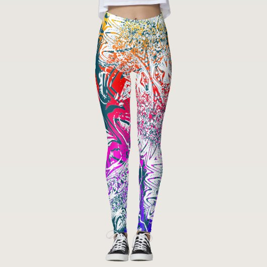 Wie Wasser Abstrakte Computerkunst Leggings (Vorderseite)