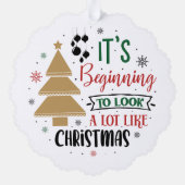 Wie Weihnachten aussehen Ornament Karte (Rückseite)