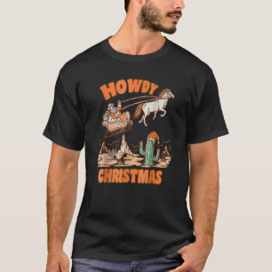 Wie Weihnachten Weihnachtsmannmütze Retro Western T-Shirt