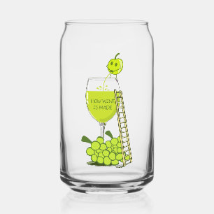 Wie Wein entsteht Funny Illustration Green Dosenglas