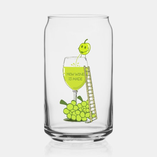 Wie Wein entsteht Funny Illustration Green Dosenglas (Vorderseite)