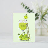 Wie Wein entsteht Funny Illustration Green Postkarte (Stehend Vorderseite)