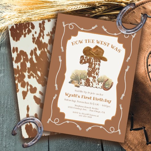 Wie westlich war One Cowboy Birthday Party Einladung
