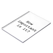 Wie wichtig ist es Slogan Quote Typografie Notizblock (Linke Seite)