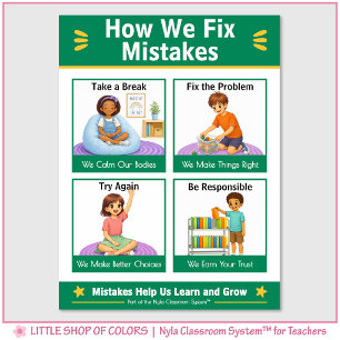 Wie wir Fehler korrigieren Classroom Anchor Chart Poster