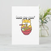 wie wir kawaii noodle cat ramen cat chill einladung (Stehend Vorderseite)