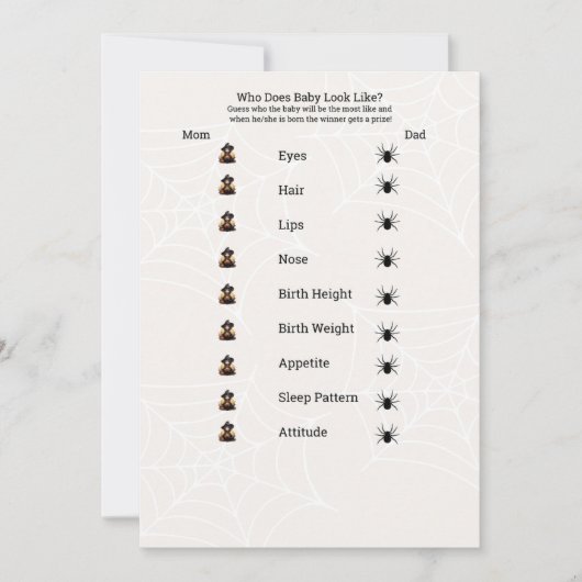 Wie wird Baby aussehen? Halloween-Kinderdusche Einladung (Vorderseite)