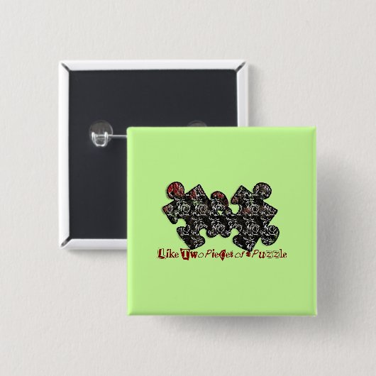 Wie zwei Puzzleteile Button (Vorne & Hinten)