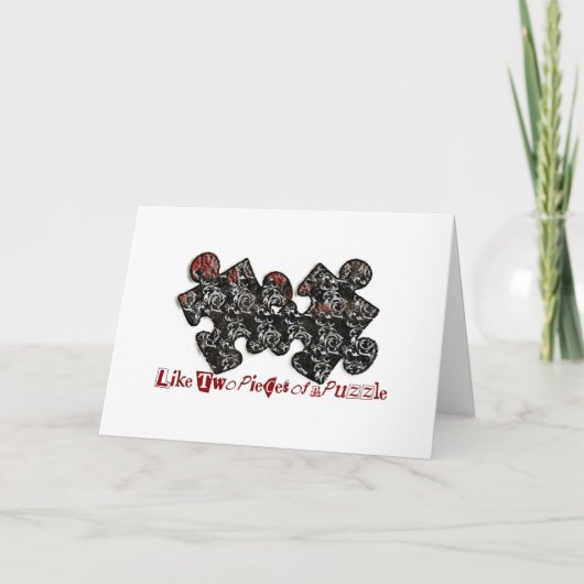 Wie zwei Puzzleteile Feiertagskarte (Vorderseite)