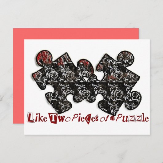 Wie zwei Puzzleteile Postkarte (Vorne/Hinten)