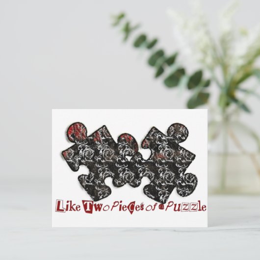 Wie zwei Puzzleteile Postkarte (Stehend Vorderseite)