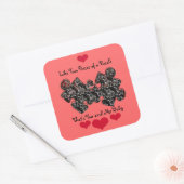 Wie zwei Puzzleteile Quadratischer Aufkleber (Umschlag)