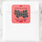 Wie zwei Puzzleteile Quadratischer Aufkleber (Tasche)