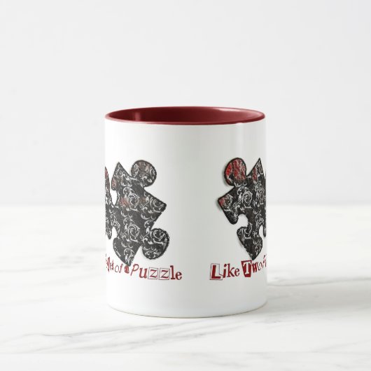 Wie zwei Puzzleteile Tasse (Zentrum)