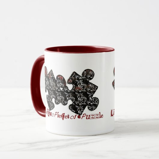 Wie zwei Puzzleteile Tasse (Vorderseite Links)