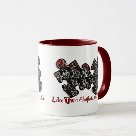 Wie zwei Puzzleteile Tasse (VorderseiteRechts)