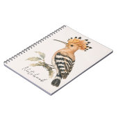 Wiedehopf Aquarell-Notizbuch Notizblock (Linke Seite)