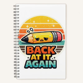 Wieder dabei lustiger Bleistift Schuldesign Notizblock